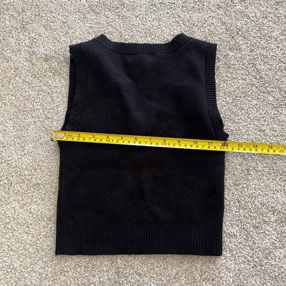 Cropped Argyle Knit Deep V-Neck Thick Sweater Vest Black Red Pink XS - Picture 6 of 6